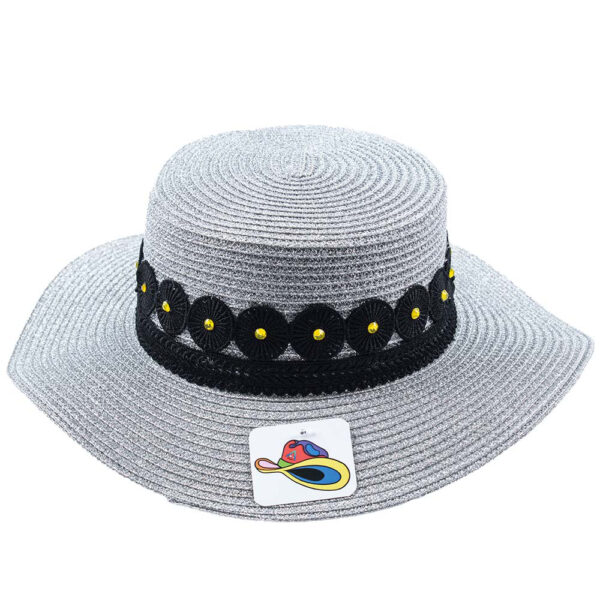 Fashion Hat Plata Encaje Negro