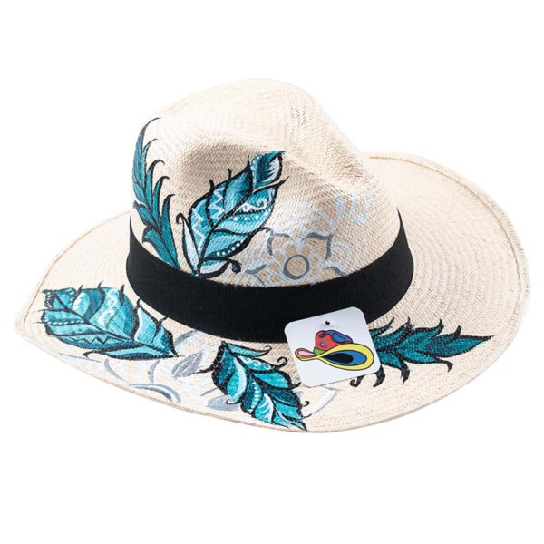 Panama-hat Hojas Azul Marino