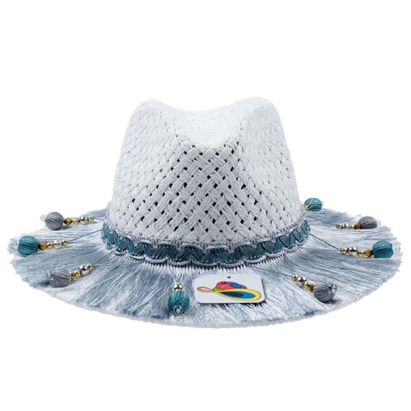 Panama Hat Blue Hummingbird en Paja Natural